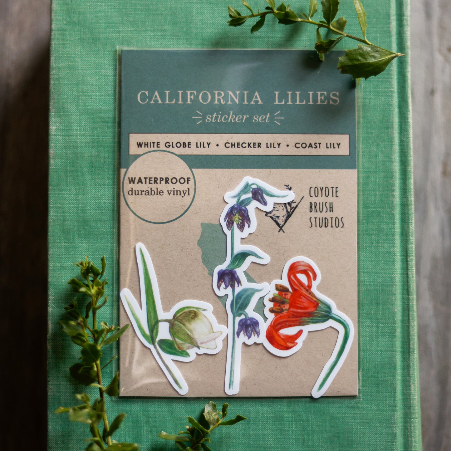 Lilies of California Viny Stickers: Checker lily, Globe Lily, Coast Lily