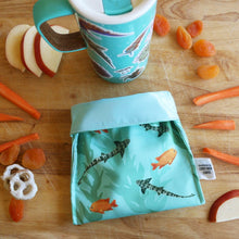 *Seconds Sale* Velcro Kelp Forest Leopard Shark Reusable Snack Sandwich Bag - Zero Waste - Food Storage Bag - Eco-Friendly - Recycled Plastic Fabric