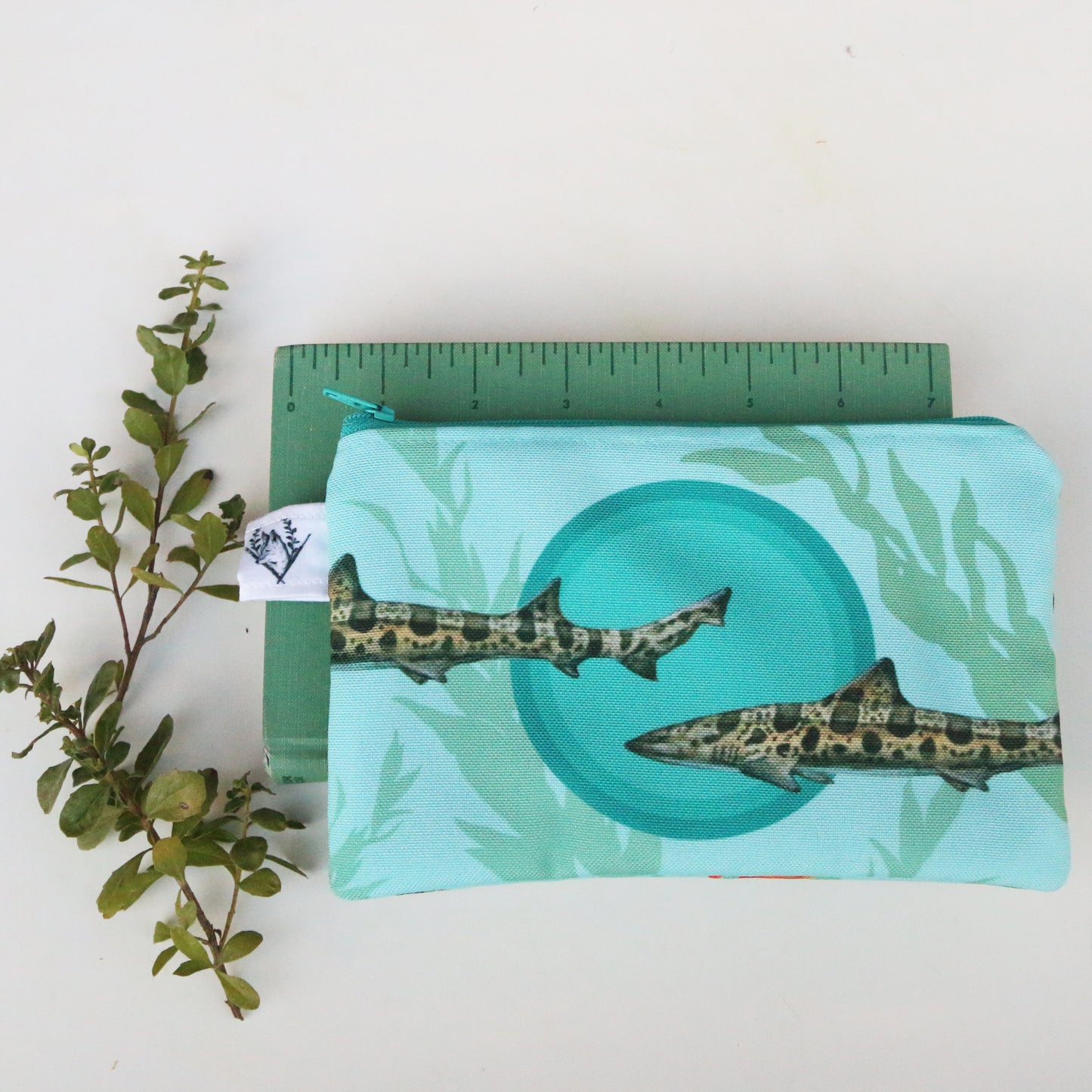 Medium Kelp Forest Zipper Pouch - Travel Organizer Bag, Flat Purse