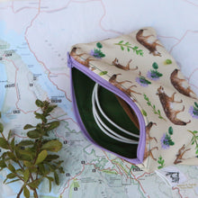 Coyote Zipper Pouch, Travel Organizer Bag, Flat Purse, Pencil and Art Case