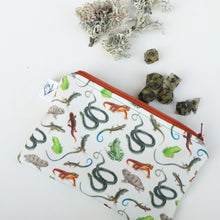 California Reptiles and Amphibians Zipper Pouch, Travel Organizer Bag, Flat Purse, Pencil and Art Case