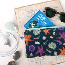 Tide Pools Zipper Pouch, Travel Organizer Bag, Flat Purse, Pencil and Art Case