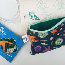 Tide Pools Zipper Pouch, Travel Organizer Bag, Flat Purse, Pencil and Art Case