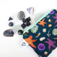Tide Pools Zipper Pouch, Travel Organizer Bag, Flat Purse, Pencil and Art Case