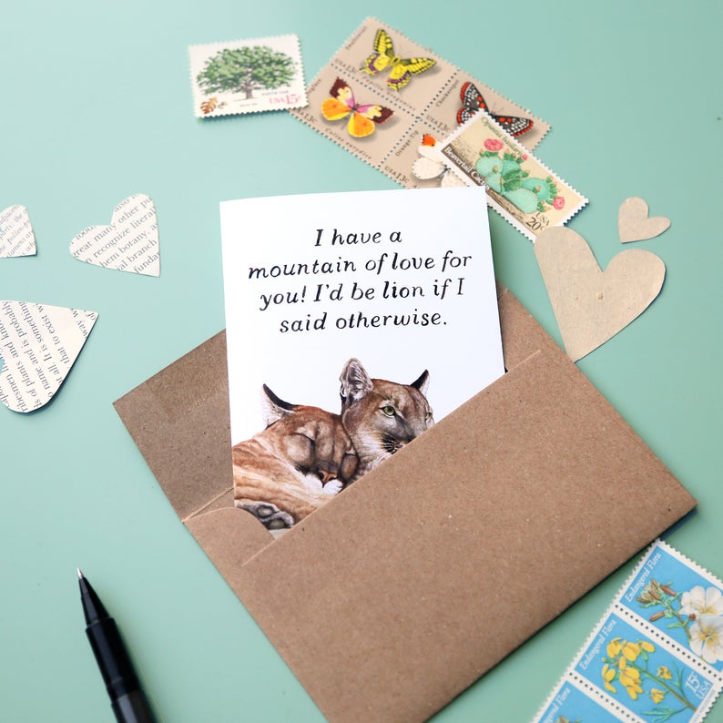 A Mountain of Love For You - Mountain Lion Love Card