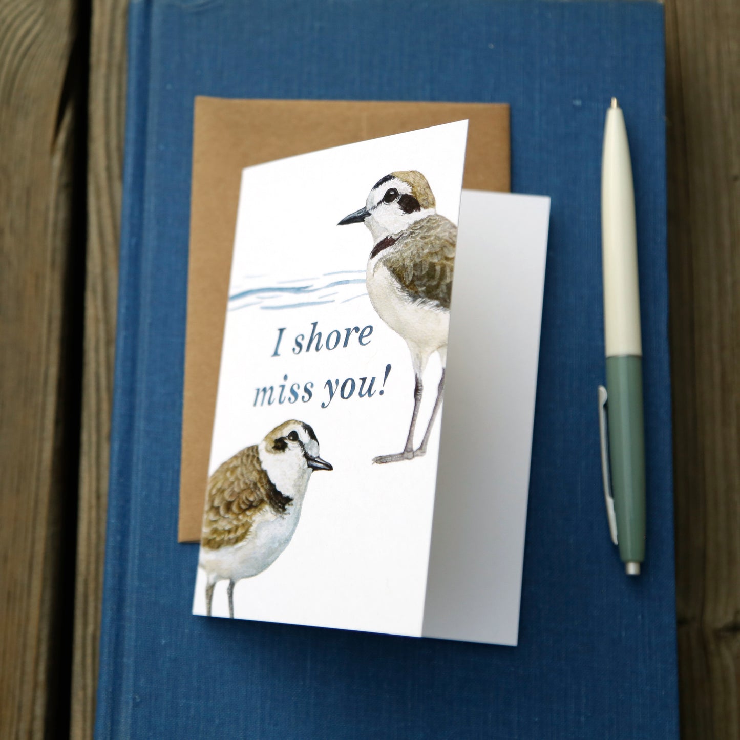 I SHORE miss you! - Snowy Plover Greeting Card