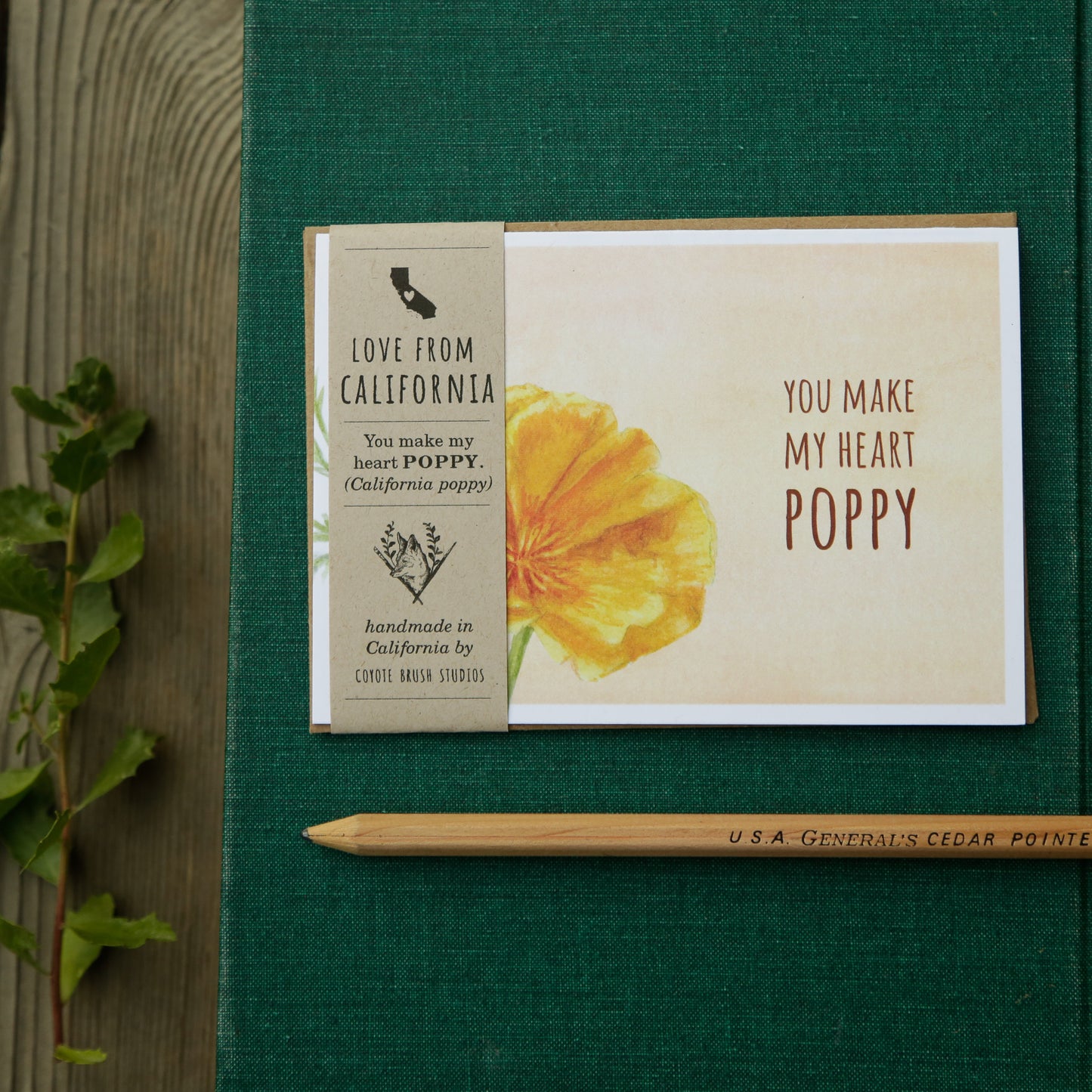 You make my heart POPPY! - California Poppy Love Card