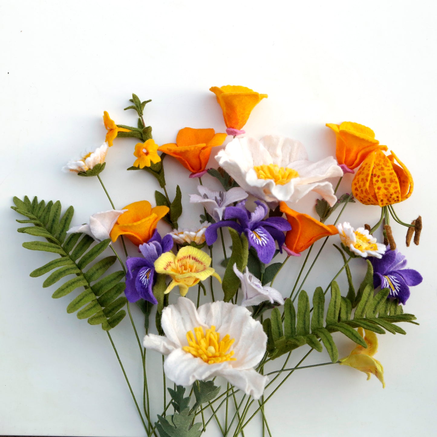Matilija poppy - Romneya coulteri - fiber sculpture, felt flower