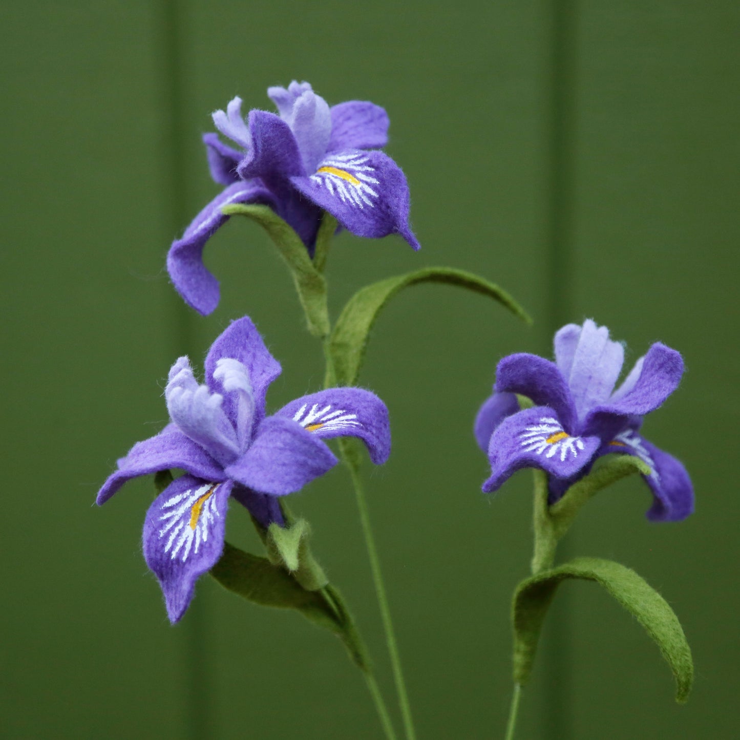Douglas Iris Felt Flower - Iris douglasiana - fiber sculpture, fabric flower