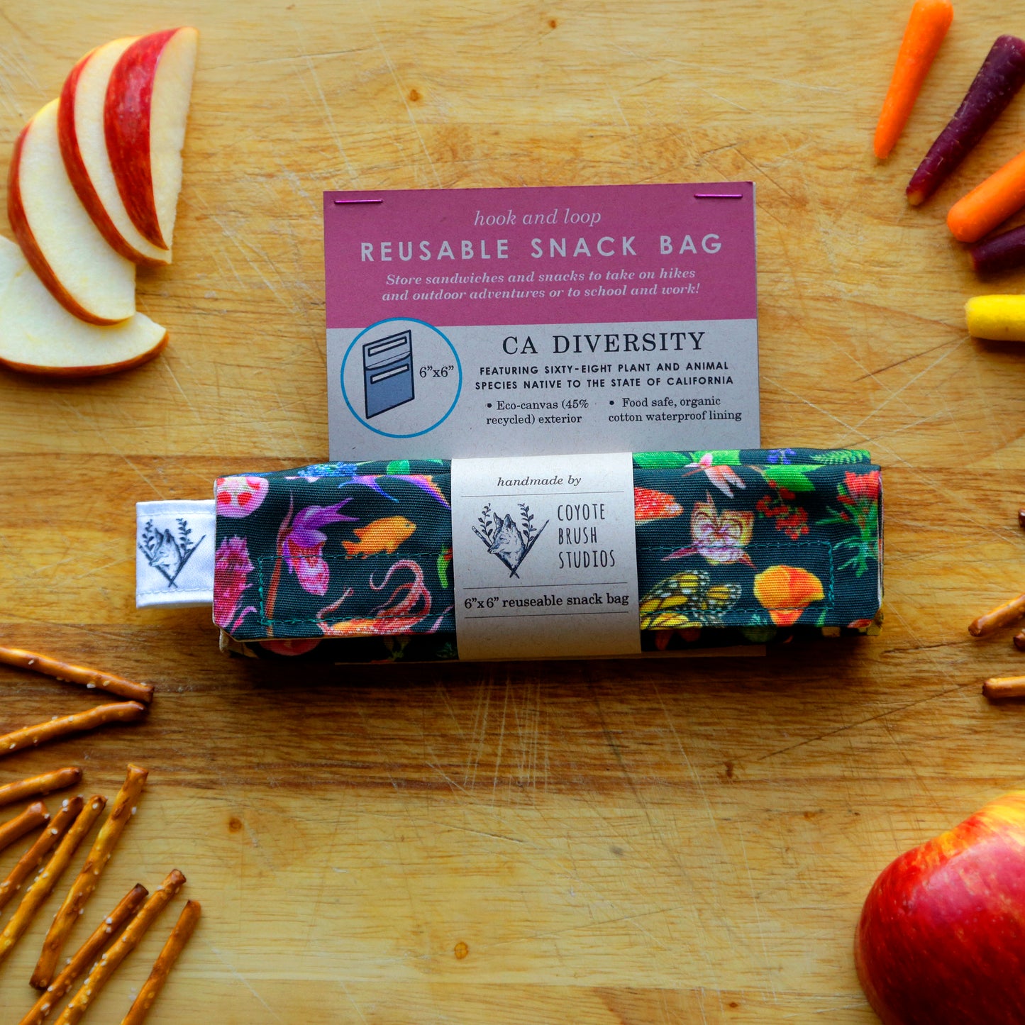California Diversity Reusable Snack Sandwich Bag - Zero Waste - Food Storage Bag