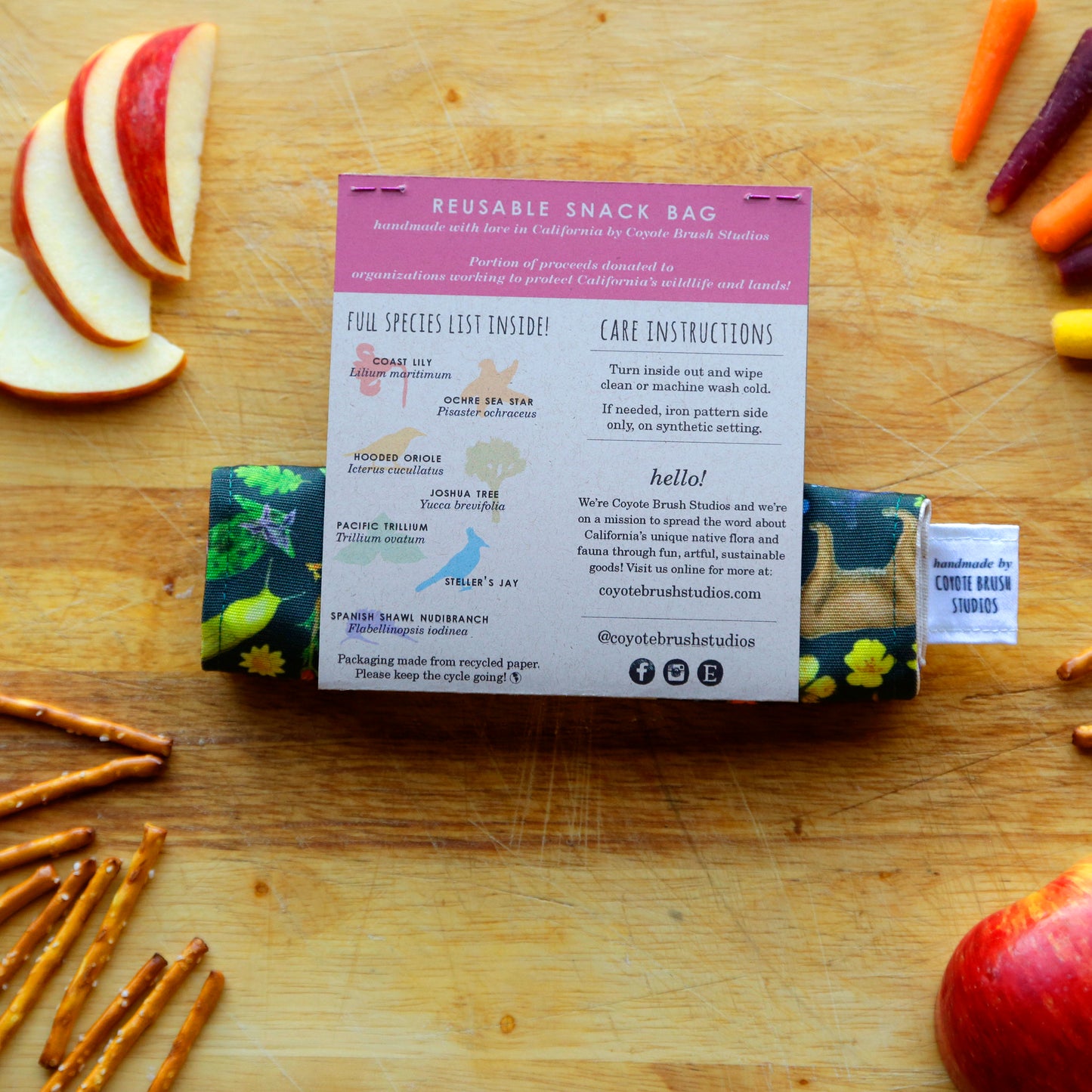 California Diversity Reusable Snack Sandwich Bag - Zero Waste - Food Storage Bag