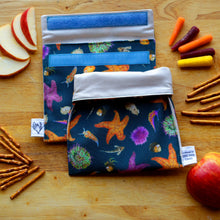 *Seconds Sale* - Tide Pool Reusable Snack Sandwich Bag - Zero Waste - Food Storage Bag - Eco-Friendly - Recycled Plastic Fabric- Intertidal Life