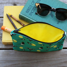 Yellow Billed Magpie Zipper Pouch Medium, Storage Bag, Flat Purse