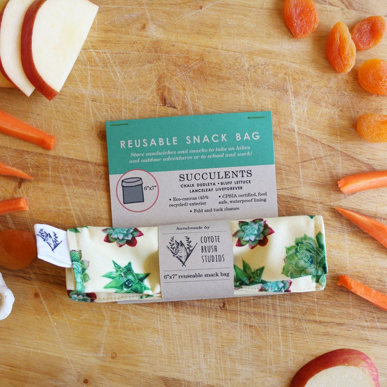Reusable Snack Sandwich Bag - Zero Waste - Food Storage Bag - Eco