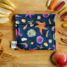 *Seconds Sale* - Tide Pool Reusable Snack Sandwich Bag - Zero Waste - Food Storage Bag - Eco-Friendly - Recycled Plastic Fabric- Intertidal Life