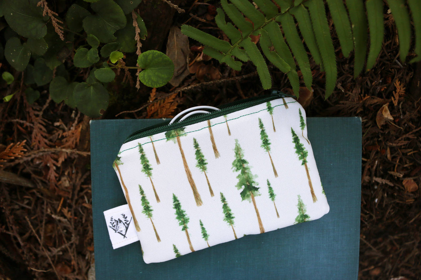 Small Redwood Forest Zipper Pouch - Coin Size Organizer Bag