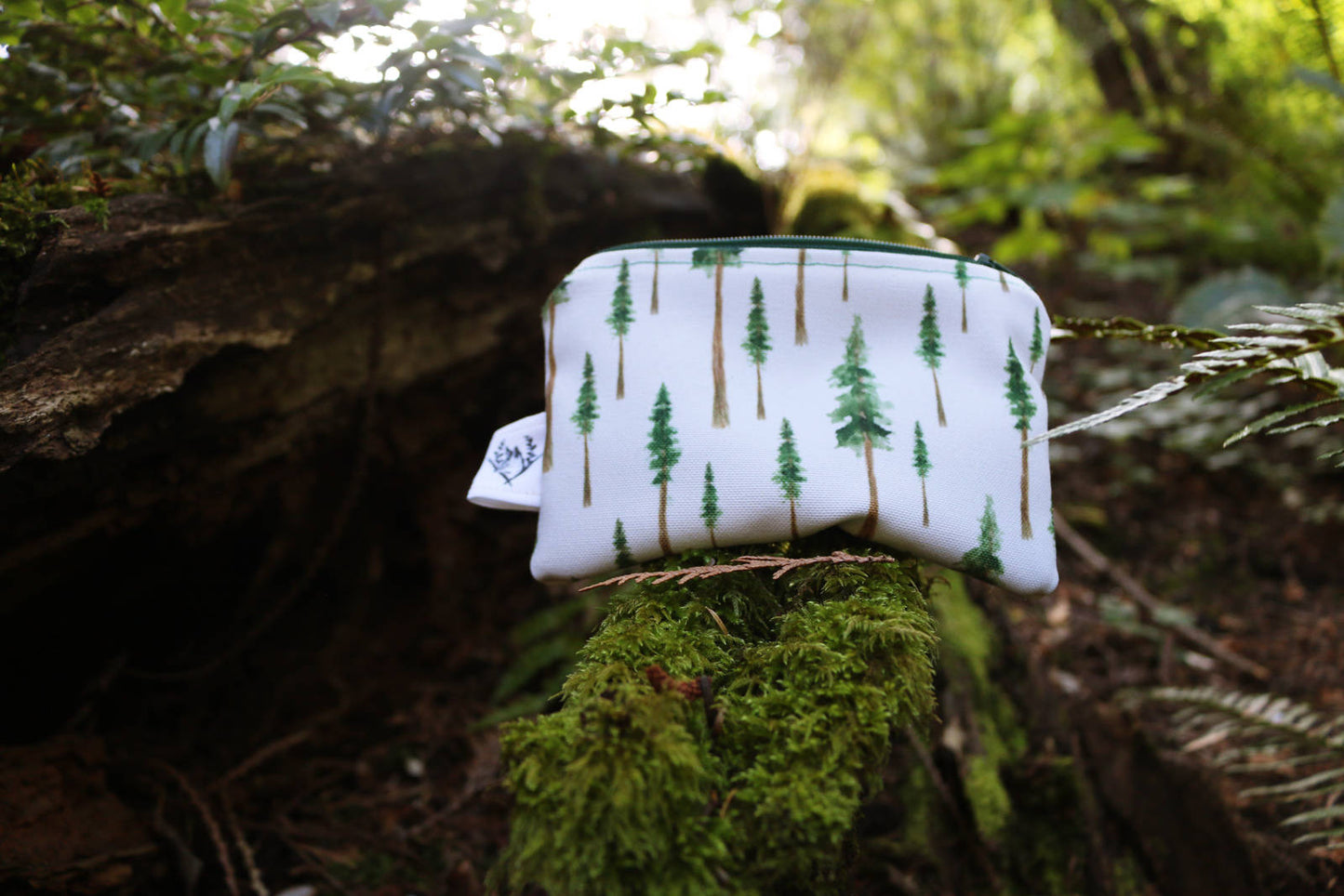 Small Redwood Forest Zipper Pouch - Coin Size Organizer Bag