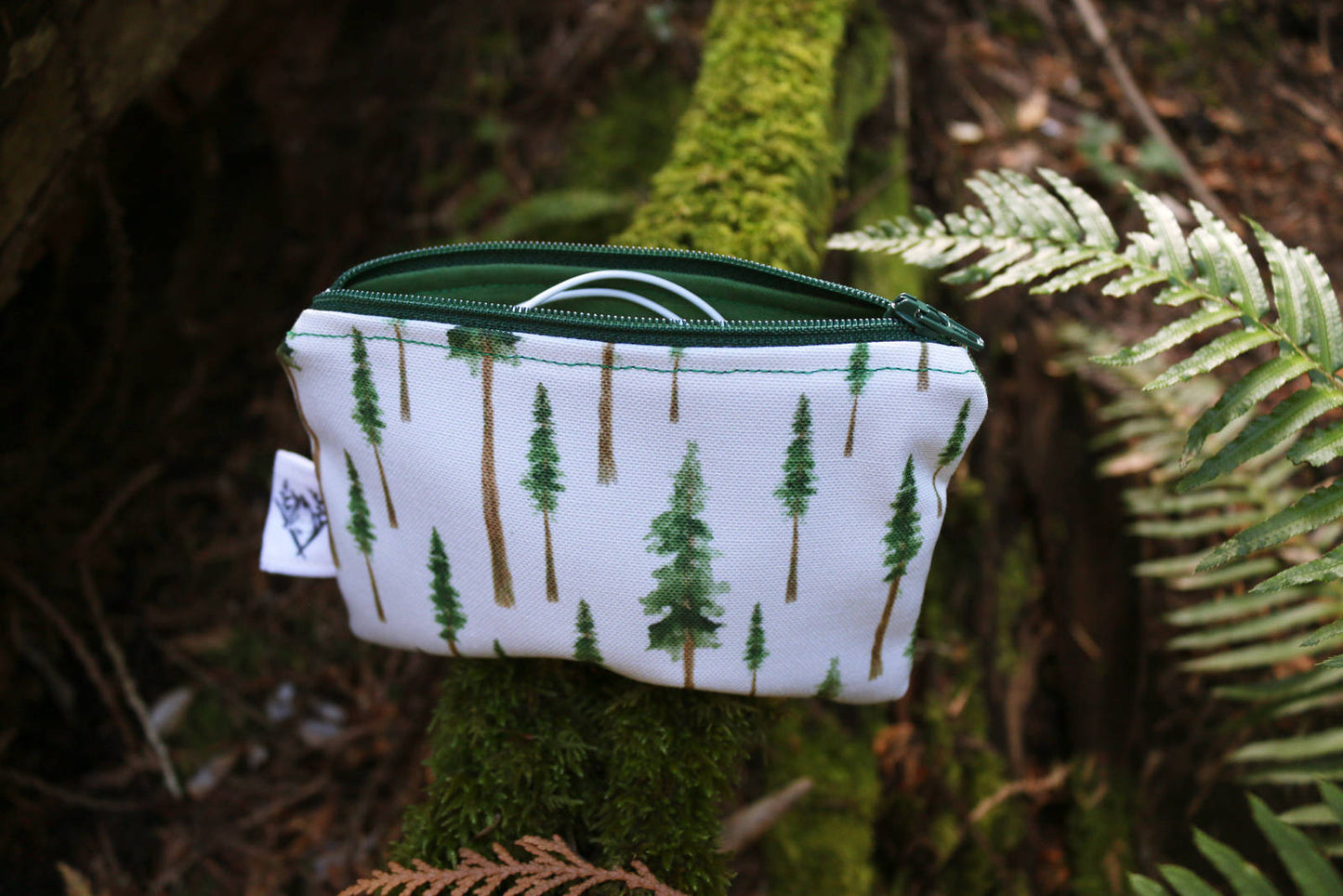 Small Redwood Forest Zipper Pouch - Coin Size Organizer Bag