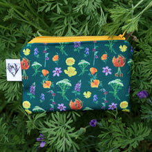 Small California Wildflowers Zipper Pouch Coin Size Purse Organizer