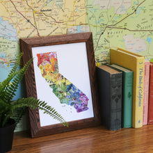 California Diversity watercolor painting art print native California framed 8x10