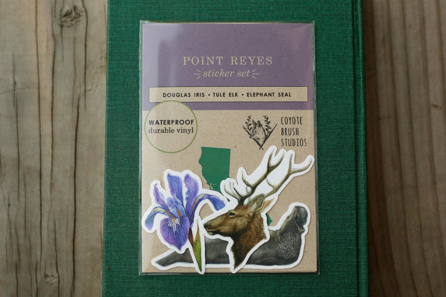 Point Reyes Vinyl Stickers: Douglas Iris, Elephant Seal, Tule Elk