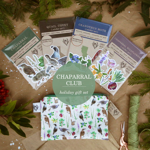 Load image 1 in gallery view. Chaparral Club Gift Set: Themed Gift Set including Stickers, Zipper Pouch