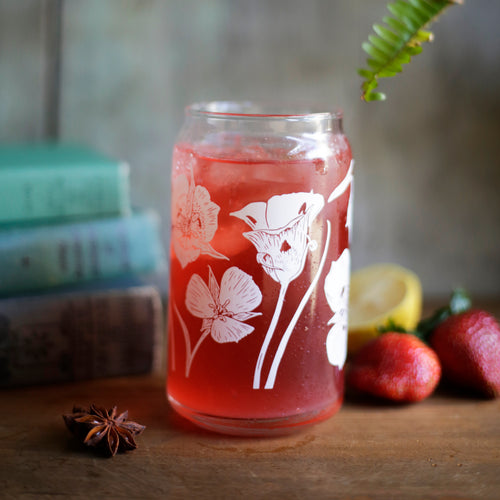 Load image 1 in gallery view. *Seconds Sale* B-Grade Calochortus Can Glass - 16oz