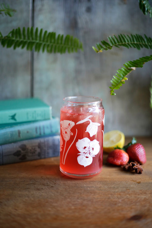 Load image 1 in gallery view. *Seconds Sale* B-Grade Calochortus Can Glass - 16oz