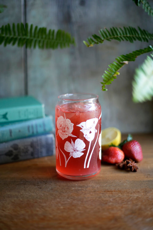Load image 1 in gallery view. *Seconds Sale* B-Grade Calochortus Can Glass - 16oz