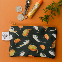 Vernal Pool Shrimp Zipper Pouch Coin Size Purse Organizer - Orange Zipper