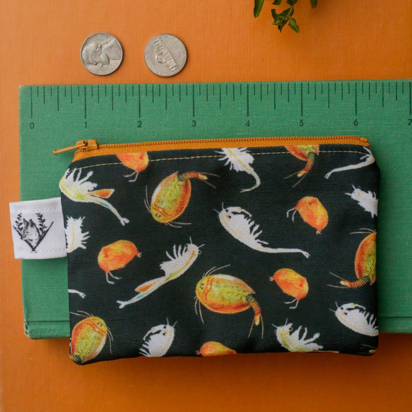 Small Vernal Pool Shrimp Zipper Pouch - Coin Size Organizer Bag