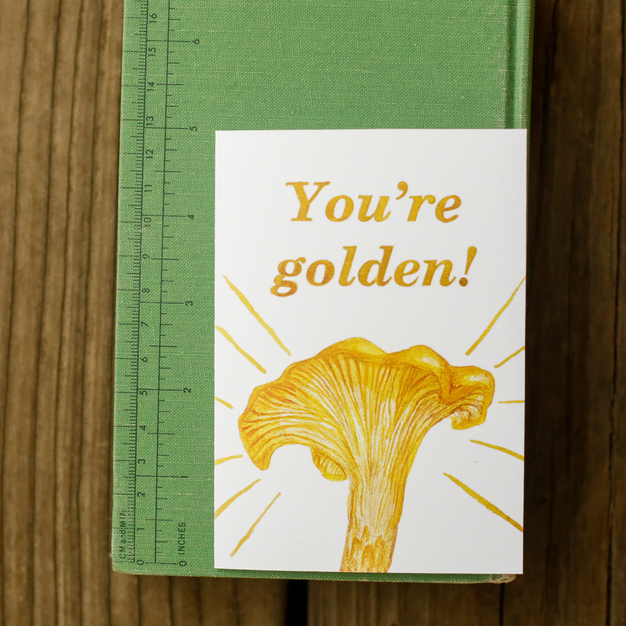 You're Golden - Chanterelle Mushroom Congratulations Card