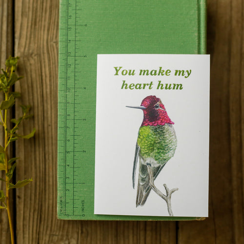 Load image 1 in gallery view. You Make my Heart Hum - Anna's Hummingbird Love Card