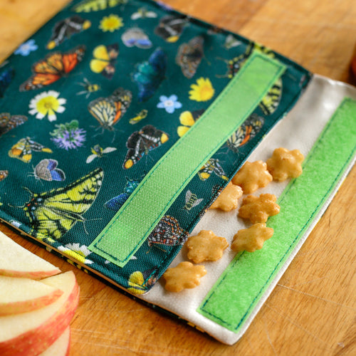Load image 1 in gallery view. California Pollinators Reusable Snack Sandwich Bag - Zero Waste - Food Storage Bag
