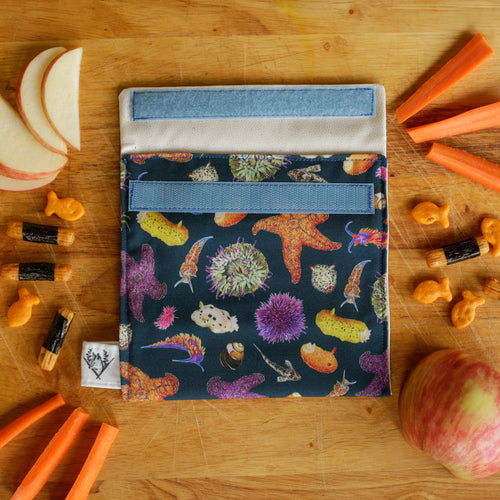 Load image 1 in gallery view. Tide Pool Reusable Snack Sandwich Bag - Zero Waste - Food Storage Bag