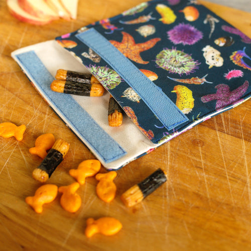 Load image 1 in gallery view. Tide Pool Reusable Snack Sandwich Bag - Zero Waste - Food Storage Bag