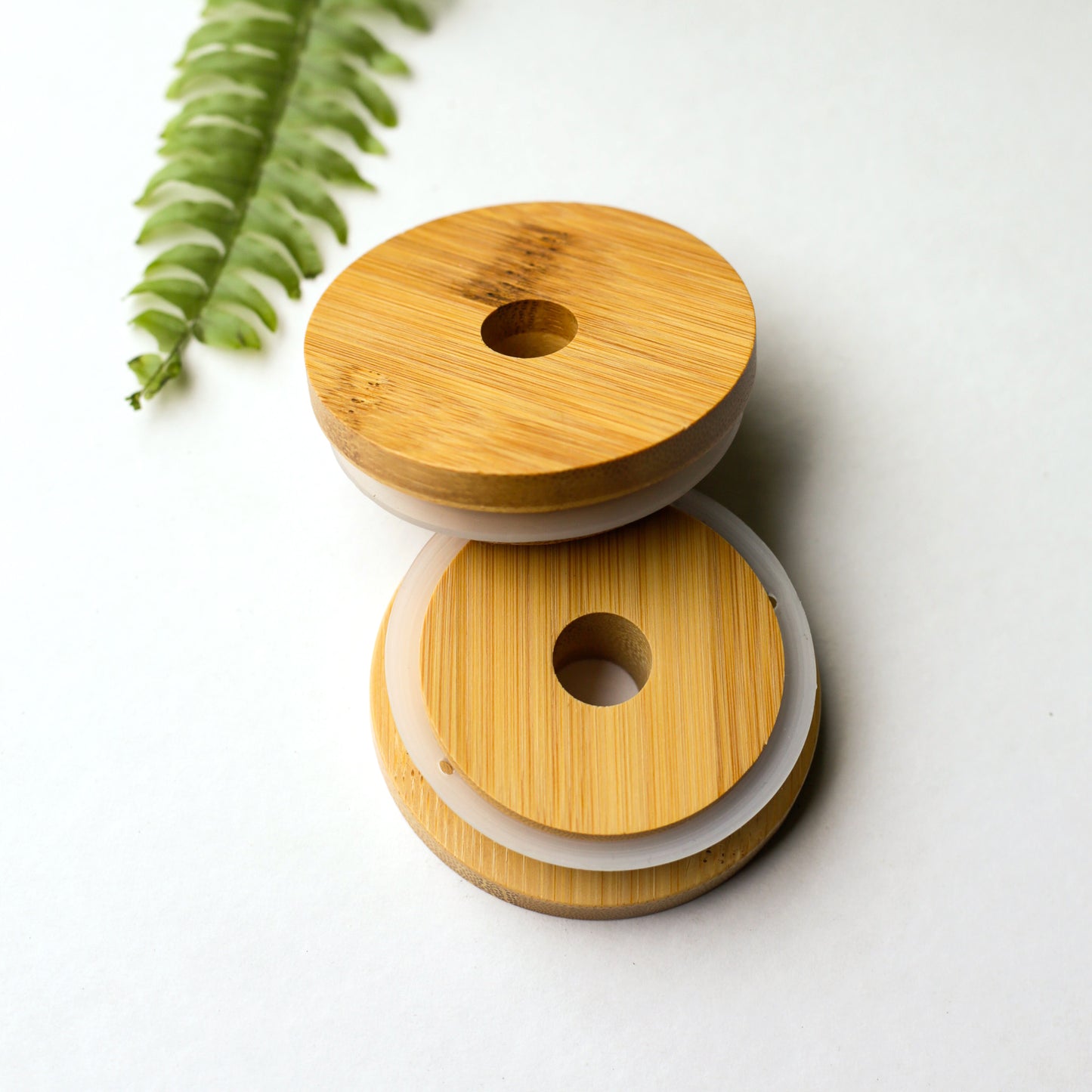 1 Bamboo lid for can glasses