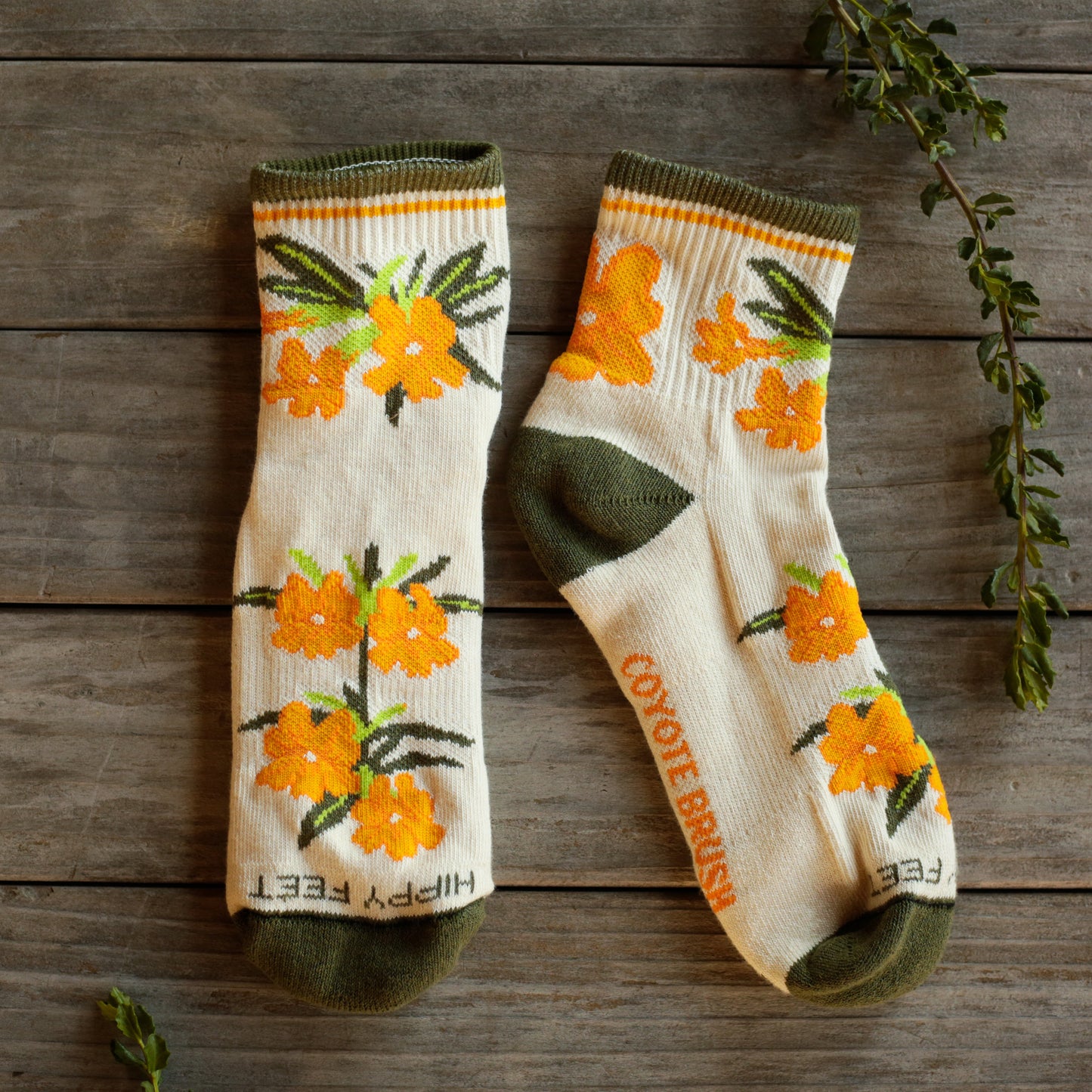 Sticky Monkey Flower Socks