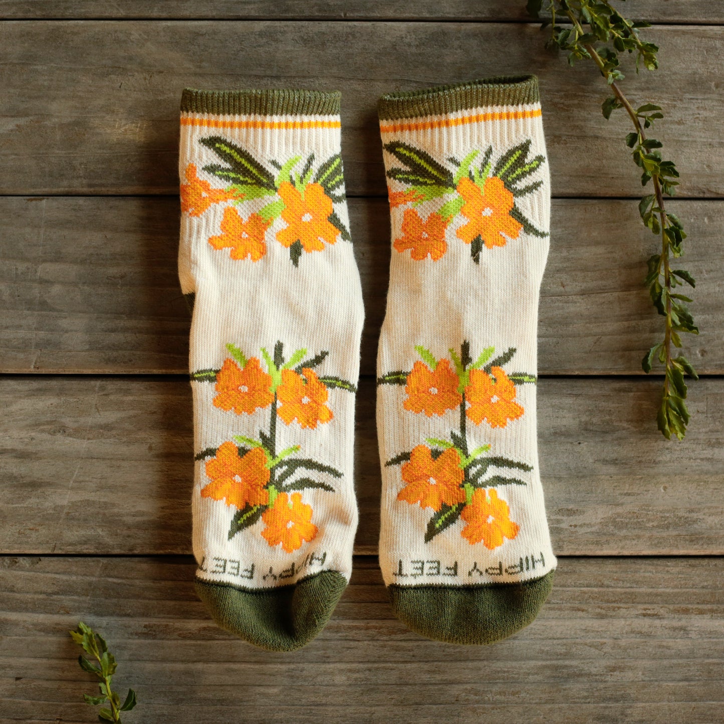 Sticky Monkey Flower Socks