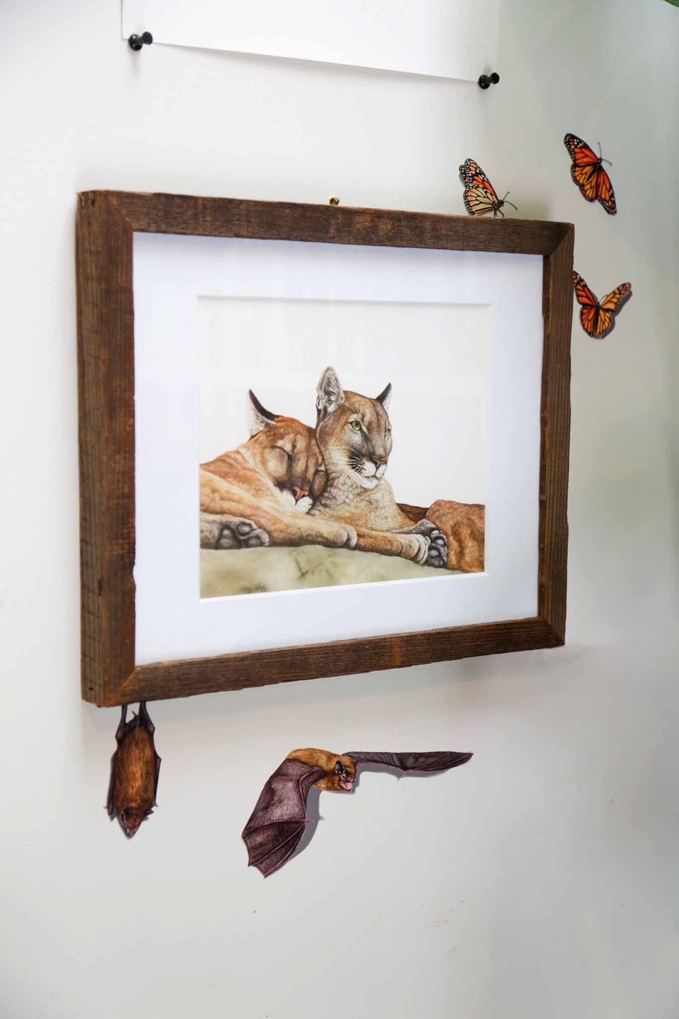 Zoomed out image showing size of bats under and 8x10 picture frame