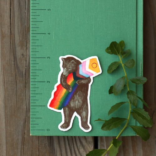 Load image 1 in gallery view. Progress Pride Vinyl Stickers: Rainbow LGBTQ Flag Bears