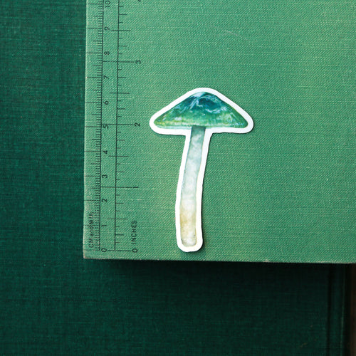 Load image 1 in gallery view. Parrot Waxcap Mushroom Vinyl Stickers: Hygrocybe psittacina