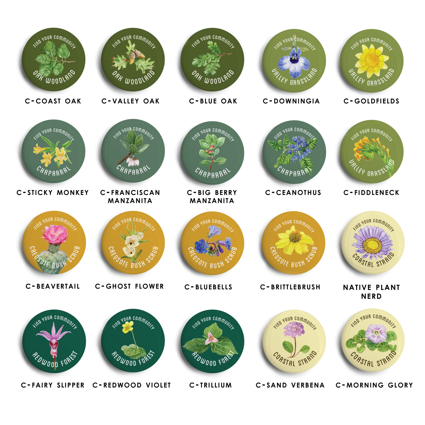 Pinback Buttons: Mix and Match Set of 4