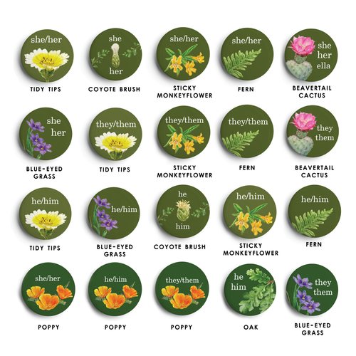 Load image 1 in gallery view. Pinback Buttons: Mix and Match Set of 4