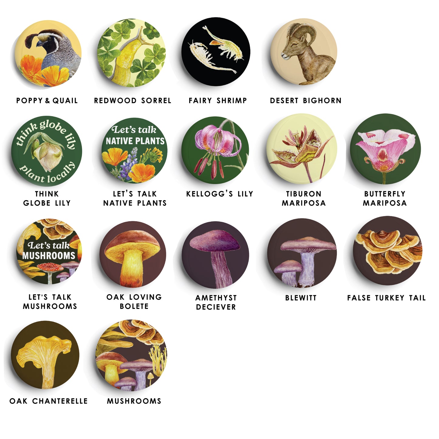 Pinback Buttons: Mix and Match Set of 4
