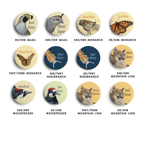 Load image 1 in gallery view. Pinback Buttons: Mix and Match Set of 4