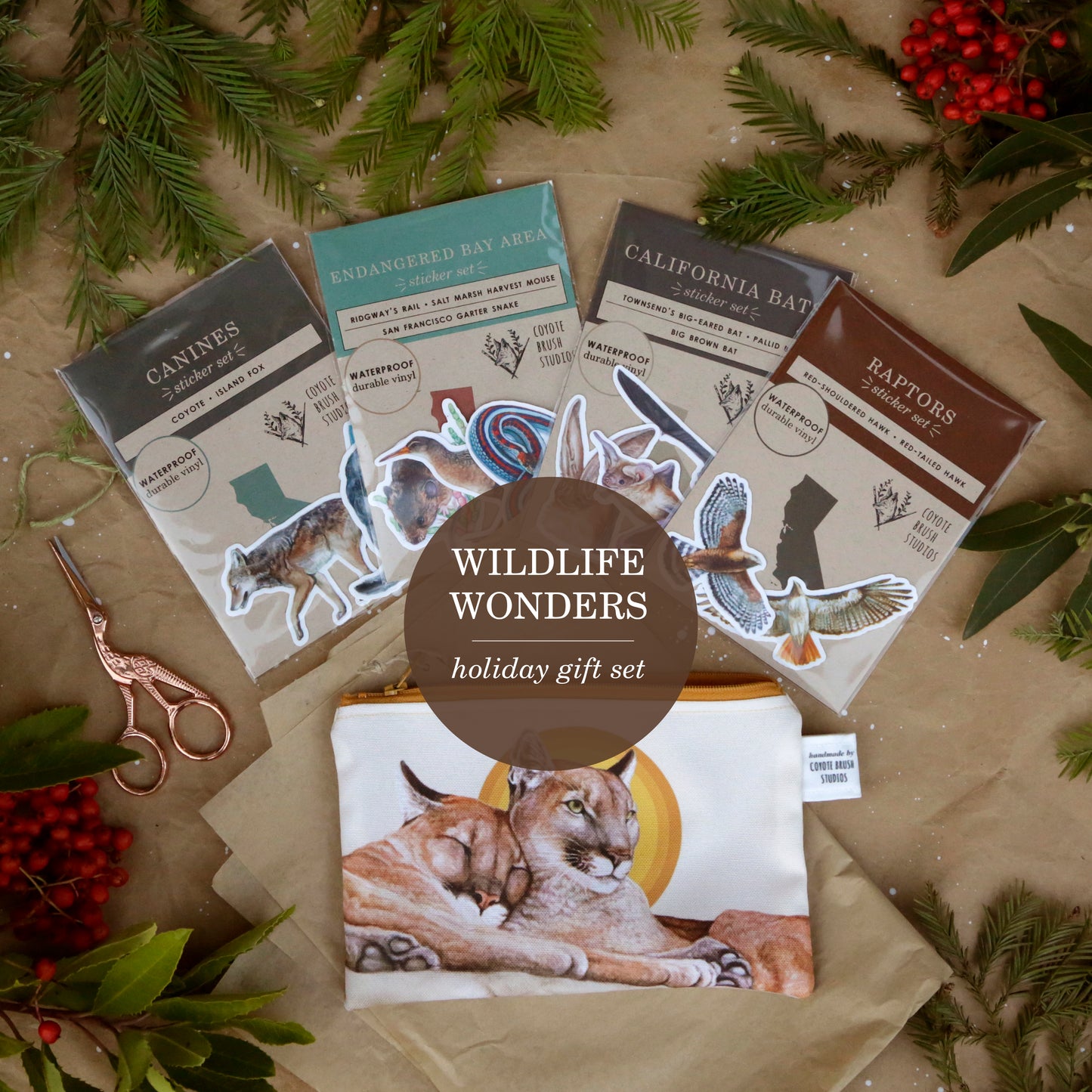 Wildlife Wonders Gift Set: Themed Gift Set including Stickers, Zipper Pouch