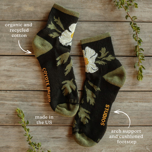 Load image 1 in gallery view. Matilija Poppy Socks
