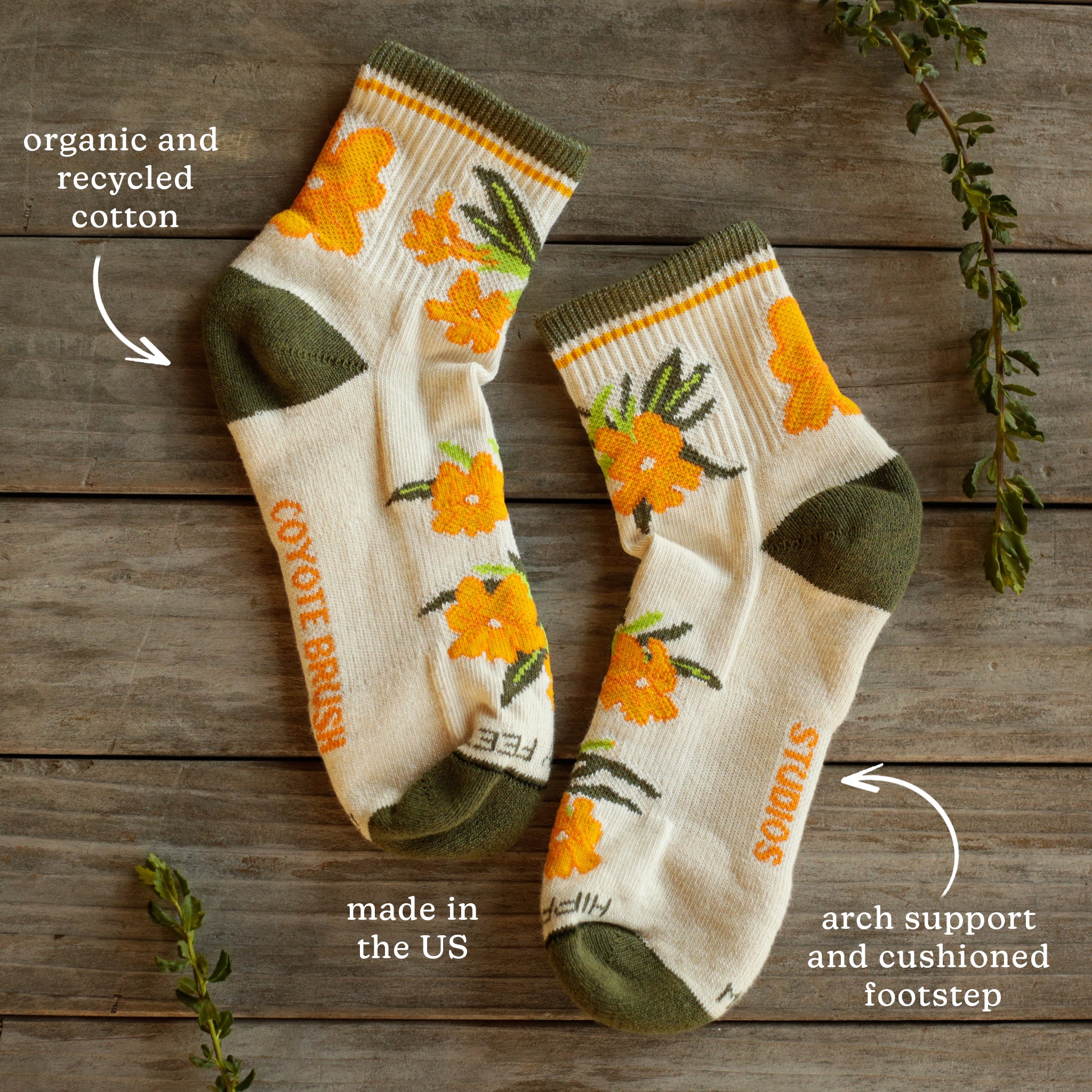 Sticky Monkey Flower Socks