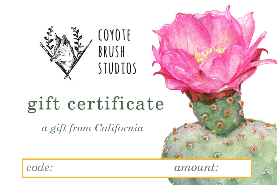 Coyote Brush Studios Digital Gift Certificate